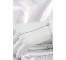 Pirinç Gümüş Renk Su Yolu Zirkon Taşlı İşlemeli Yonca Model Kadın Şahmeran - TJ-SN626