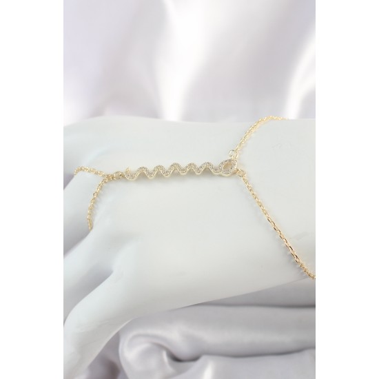 Pirinç Gold Renk Zirkon Taşlı Yılan Model Kadın Şahmeran - TJ-SN628