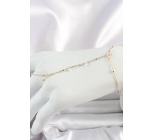 Pirinç Gold Renk Mavi Taşlı Göz Figür Topçuk Detaylı Kadın Şahmeran - TJ-SN629