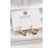 Pirinç Gold Renk Sallantı Nazar Boncuklu Kadın Küpe - TJ-BKP10458