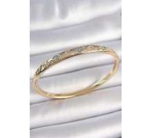 Pirinç Gold Renk Mavi Zirkon Taşlı Kelebek İşlemeli Kadın Kelepçe - TJ-BB6941