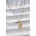 316L Çelik Gold Renk Zincir Zirkon Taşlı Yusufçuk Model Kadın Kolye - TJ-BKO10037