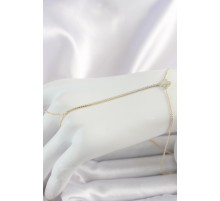 Pirinç Gold Renk Su Yolu Zirkon Taşlı Yonca Model Kadın Şahmeran - TJ-SN627