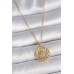316L Çelik Gold Renk Zincr Mavi Taşlı Lotus Model Kadın Kolye - TJ-BKO10061