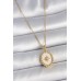 316L Çelik Gold Renk Zincir Beyaz Mineli Kutup Yıldız İşlemeli Madalyon Model Kadın Kolye - TJ-BKO10063