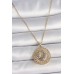 316L Çelik Gold Renk Mix Renk Ay Güneş Model Kadın Kolye - TJ-BKO10095