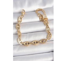 316L Çelik Gold Renk Zincir Model Kadın Bileklik - TJ-BB6955