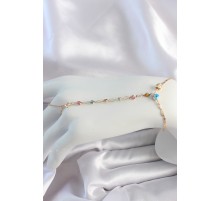 Pirinç Gold Renk Renkli Zirkon Taşlı Nazar Boncuk Detay Şahmeran - TJ-SN634