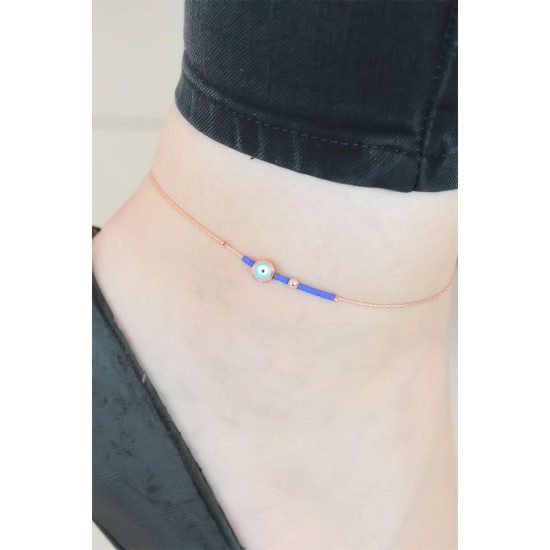 Lacivert Miyuki Taşlı Nazar Boncuklu Hal Hal - TJ-HH849-KS