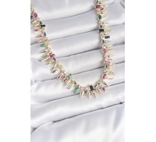 Pirinç Gold Renk Zirkon Taşlı Diken Model VIP Seri Kadın Kolye - TJ-BKO10203