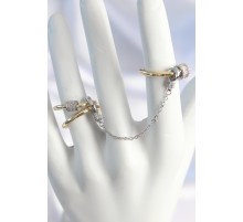 Pirinç Mix Renk Zirkon Taşlı Zincir Kadın Yüzük Seti - TJ-BYK3753