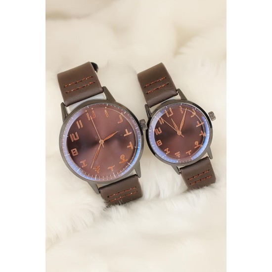 Kahverengi Deri Kordonlu Rose Metal Kasa Sevgili Saatleri - TJ-SGK1371