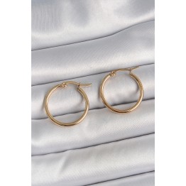316 Çelik Gold Renk 22mm Kadın Halka Model Kadın Küpe TJ-BKP10507