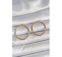 316 Çelik Gold Renk 27 mm Halka Model Kadın Küpe - TJ-BKP10508