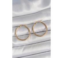 316 Çelik Gold Renk 27 mm Halka Model Kadın Küpe - TJ-BKP10508