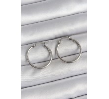 316 Çelik Gümüş Renk 22 mm Halka Model Kadın Küpe - TJ-BKP10513