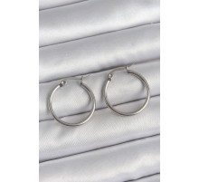 316 Çelik Gümüş Renk 22 mm Halka Model Kadın Küpe - TJ-BKP10513