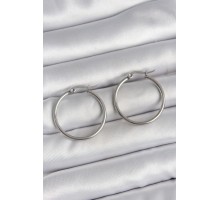 316 Çelik Gümüş Renk 27 mm Halka Model Kadın Küpe - TJ-BKP10514