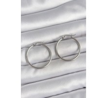 316 Çelik Gümüş Renk 27 mm Halka Model Kadın Küpe - TJ-BKP10514