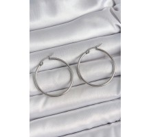 316 Çelik Gümüş Renk 33 mm Halka Model Kadın Küpe - TJ-BKP10515