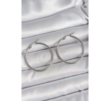 316 Çelik Gümüş Renk 33 mm Halka Model Kadın Küpe - TJ-BKP10515