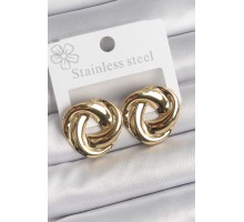 316 Çelik Gold Renk Düğüm Halka Model Kadın Küpe - TJ-BKP10522
