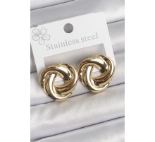 316 Çelik Gold Renk Düğüm Halka Model Kadın Küpe - TJ-BKP10522