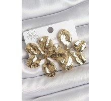 316 Çelik Gold Renk İşlemeli Yaprak Model Kadın Küpe - TJ-BKP10529