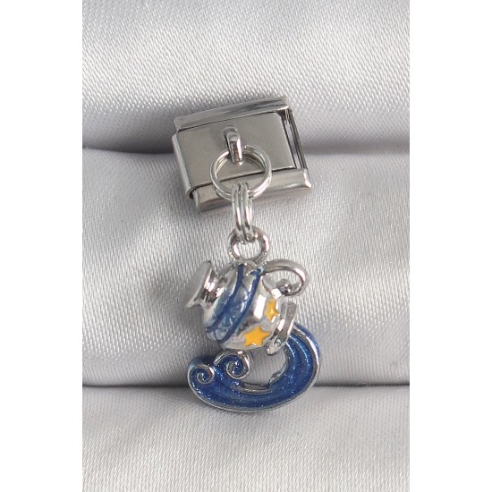 316L Çelik Gümüş Renk Sallantı Kova Burç Model Nomination Charm - TJ-BC1374