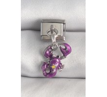 316L Çelik Gümüş Renk Sallantı Mor Yengeç Model Yıldız Detay Nomination Charm - TJ-BC1375