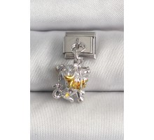 316L Çelik Gümüş Renk Sallantı Aslan Model Nomination Charm - TJ-BC1377