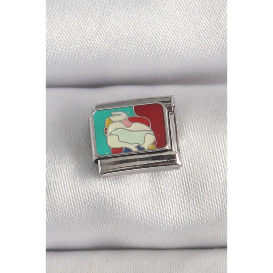 316L Çelik Gümüş Renk Renkli Portre Model Nomination Charm - TJ-BC1387