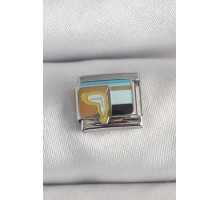 316L Çelik Gümüş Renk Renkli Portre Model Nomination Charm - TJ-BC1394