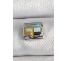 316L Çelik Gümüş Renk Renkli Portre Model Nomination Charm - TJ-BC1394