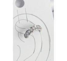 Pirinç Gümüş Renk Zirkon Taşlı Kıkırdak Model Kadın Küpe - TJ-BKP10550