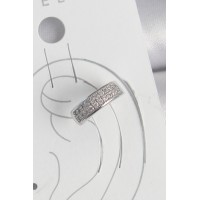 Pirinç Gümüş Renk Zirkon Taşlı Kıkırdak Model Kadın Küpe TJ-BKP10552