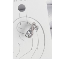 Pirinç Gümüş Renk Zirkon Taşlı Zincir Sonsuzluk Model Kadın Kıkırdak Küpe - TJ-BKP10553