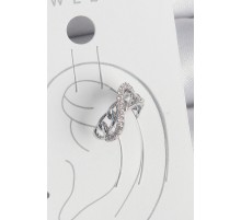 Pirinç Gümüş Renk Zirkon Taşlı Zincir Sonsuzluk Model Kadın Kıkırdak Küpe - TJ-BKP10553