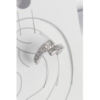 Pirinç Gümüş Renk Zirkon Taşlı Kadın Kıkırdak Küpe - TJ-BKP10556