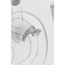Pirinç Gümüş Renk Zirkon Taşlı Kadın Kıkırdak Küpe - TJ-BKP10556