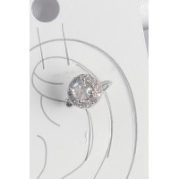 Pirinç Gümüş Renk Zirkon Taşlı Kadın Kıkırdak Model Küpe TJ-BKP10559