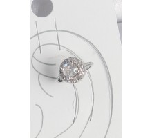 Pirinç Gümüş Renk Zirkon Taşlı Kadın Kıkırdak Model Küpe - TJ-BKP10559