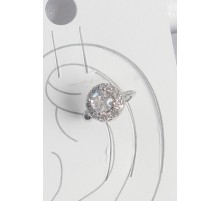 Pirinç Gümüş Renk Zirkon Taşlı Kadın Kıkırdak Model Küpe - TJ-BKP10559