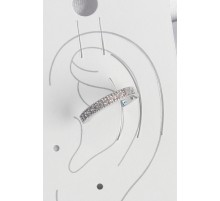 Pirinç Gümüş Renk Zirkon Taşlı Kadın Kıkırdak Model Küpe - TJ-BKP10569