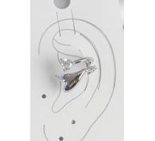 Pirinç Gümüş Renk Zirkon Taş Detaylı Kalp Model Kadın Kıkırdak Küpe - TJ-BKP10570