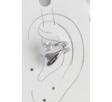 Pirinç Gümüş Renk Zirkon Taş Detaylı Kalp Model Kadın Kıkırdak Küpe - TJ-BKP10570