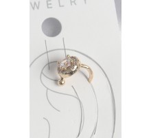 Pirinç Gold Renk Zirkon Taşlı Kadın Kıkırdak Küpe - TJ-BKP10573