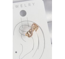 Pirinç Gold Renk Zirkon Taşlı Sonsuzluk Zincir Model Kadın Kıkırdak Küpe - TJ-BKP10575