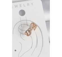 Pirinç Gold Renk Zirkon Taşlı Sonsuzluk Zincir Model Kadın Kıkırdak Küpe - TJ-BKP10575