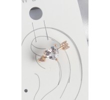 Pirinç Gold Renk Zirkon Taşlı Kalp Ok Model Kadın Kıkırdak Küpe - TJ-BKP10576